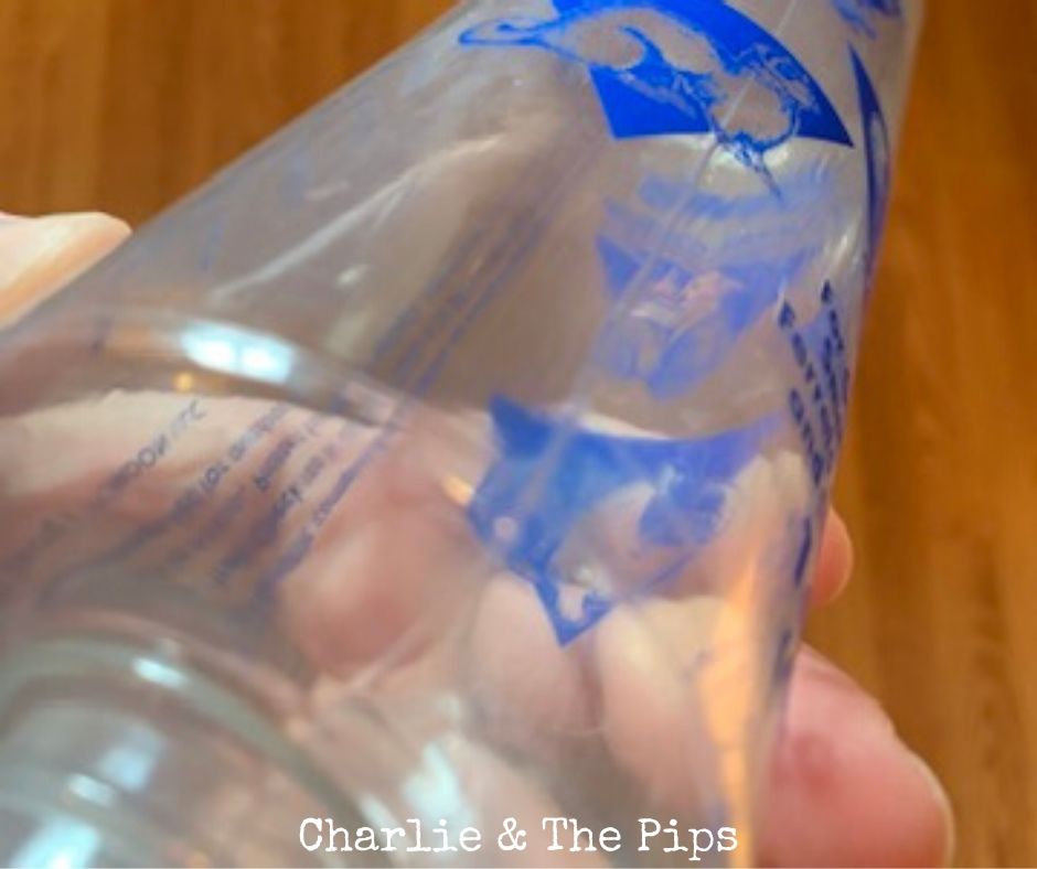 clean rabbit water bottle up close